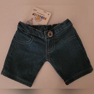 Build A Bear Dark Denim Jean Shorts With Tail Opening New With Tags